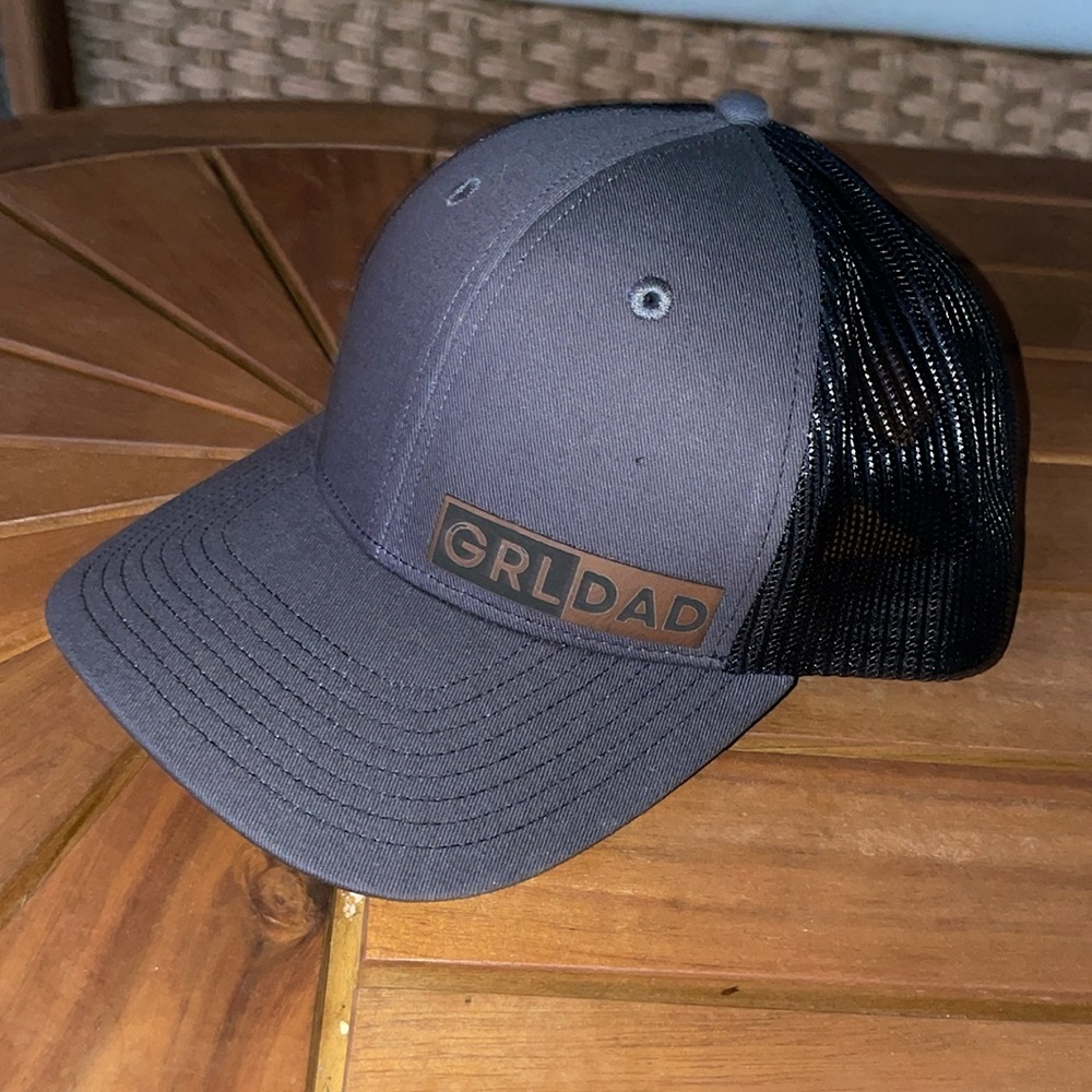 Girl Dad Trucker Hat Grey Black